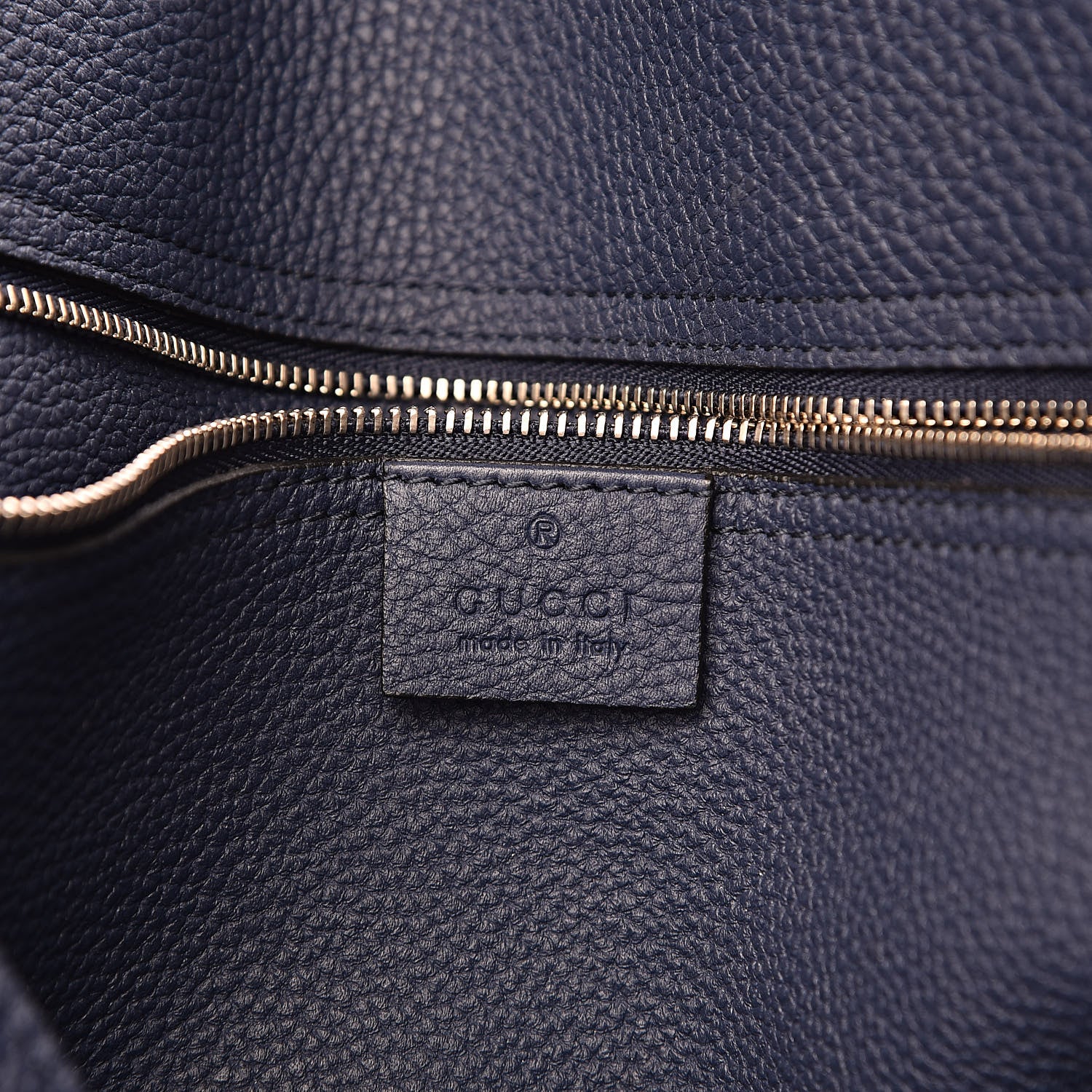 Gucci Soft Calfskin Medium Jackie Top Handle Bag Classic Blue Marine 6 of 17