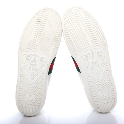 Gucci Calfskin Crocodile Web Womens Ace Sneakers 38 White Green 6 of 12