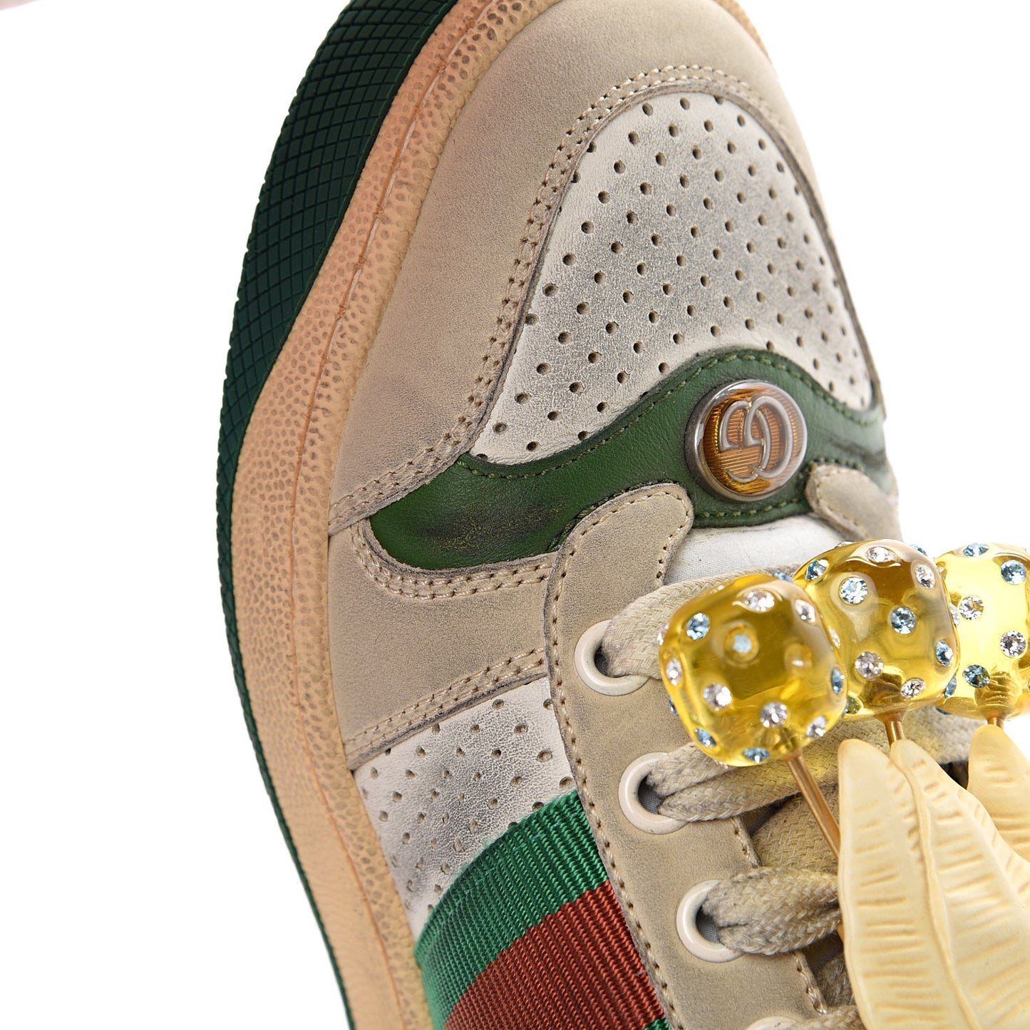 Nubuck Web Cherries Womens Screener Sneakers 37 Dusty Milk White Vintage Green