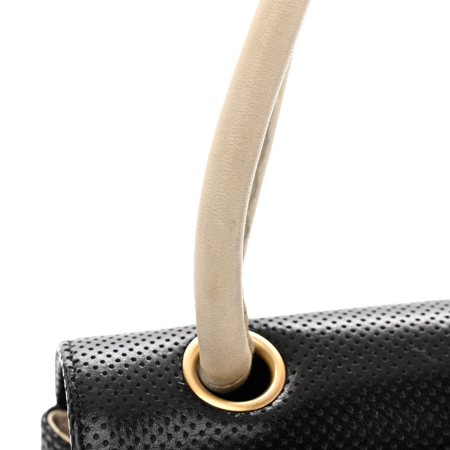 Chanel Lambskin Perforated Medium Single Flap Bag Black White 12 of 13