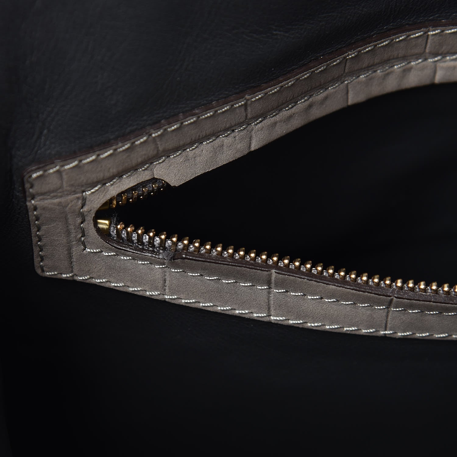 Celine Crocodile Embossed Nubuck Medium Phantom Luggage Grey 8 of 12