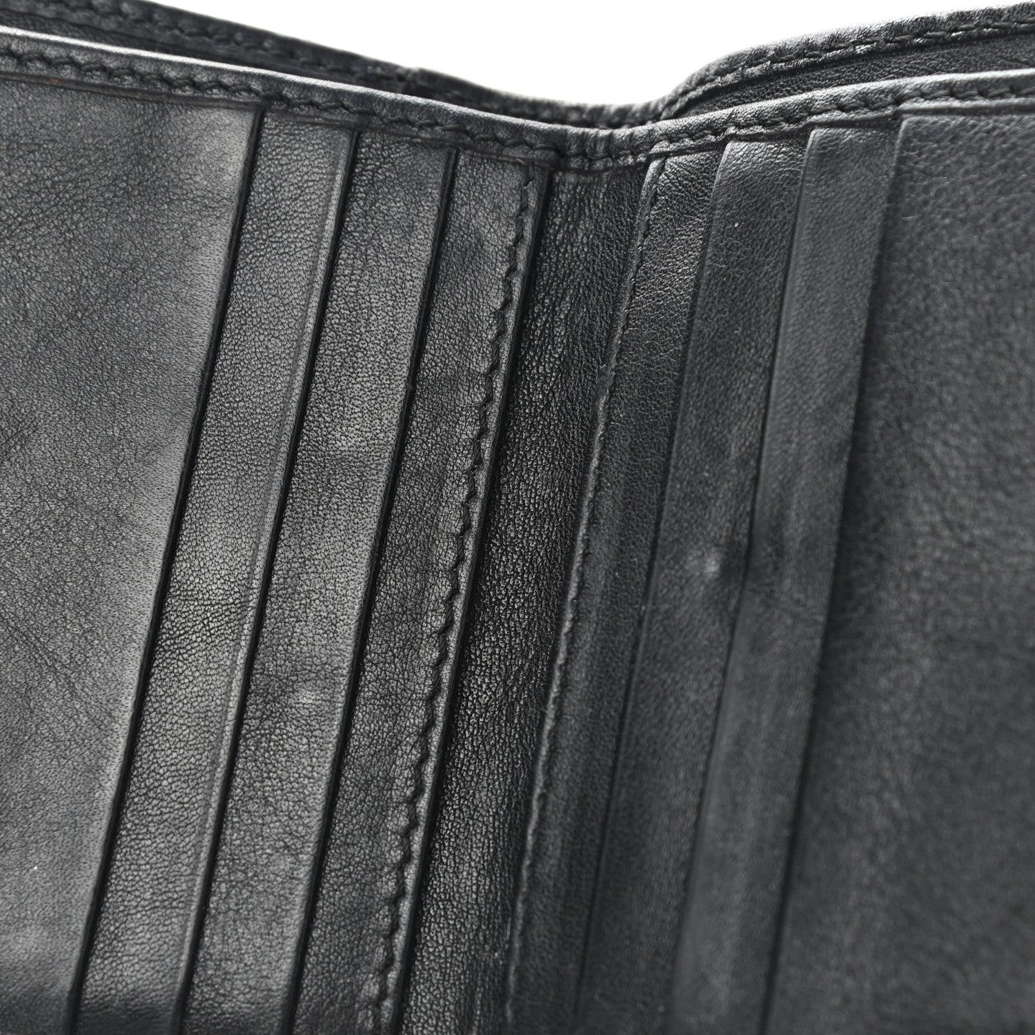 Burberry Bridle Calfskin House Check Medium Leighton Wallet Black 8 of 9