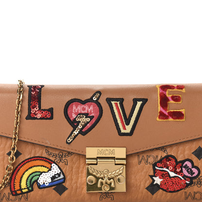 MCM Visetos Large Patricia Love Patch Wallet On Chain Cognac 11 of 11