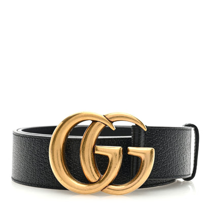 Gucci Textured Dollar Calfskin Double G 40mm Belt 85/34 Black 1 of 4