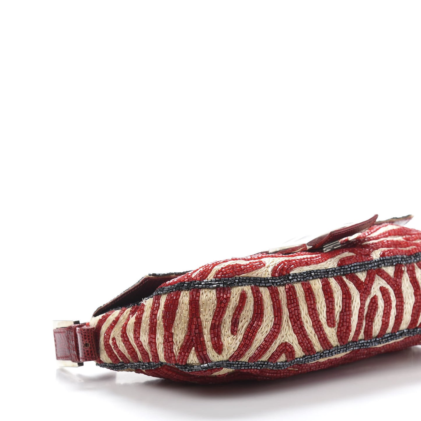 Lizard Beaded Baguette Red