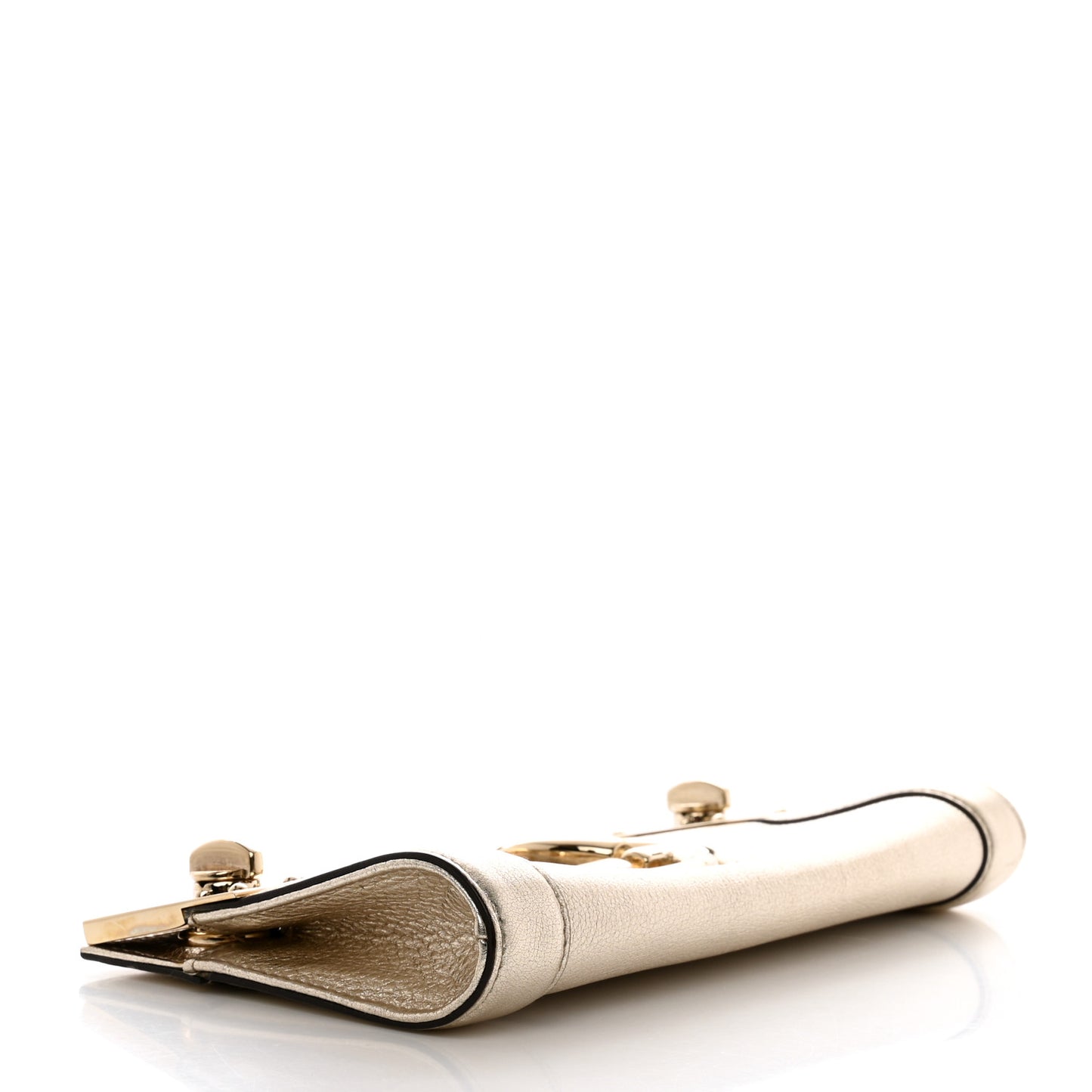 Metallic Calfskin Britt Clutch Gold