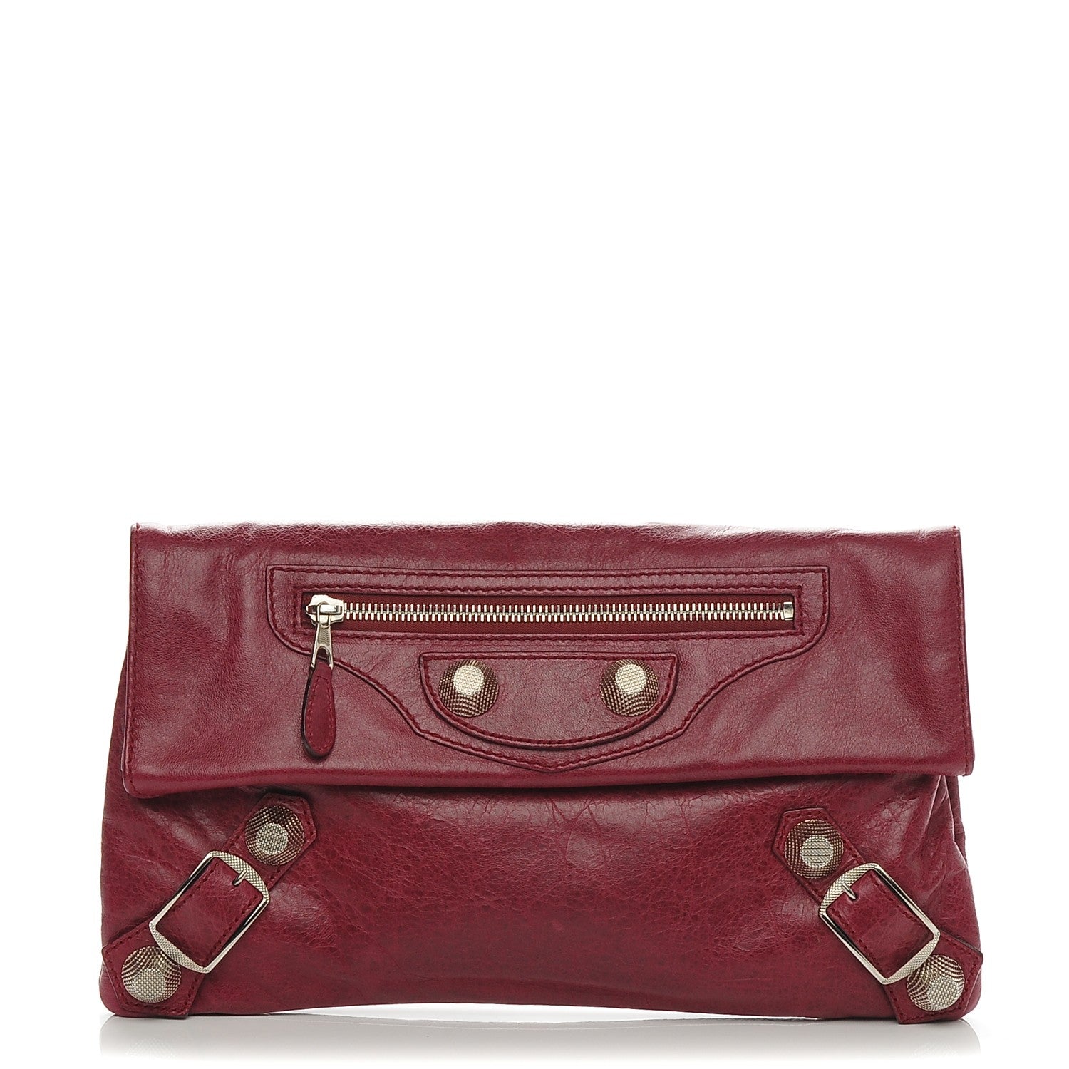 Balenciaga Agneau Giant 21 Silver Hardware Envelope Clutch Pourpre 1 of 6