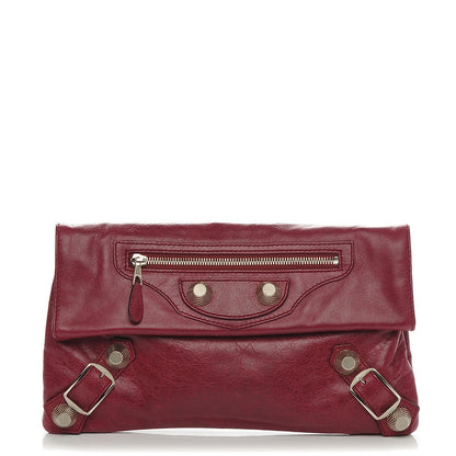 Balenciaga Agneau Giant 21 Silver Hardware Envelope Clutch Pourpre 1 of 6
