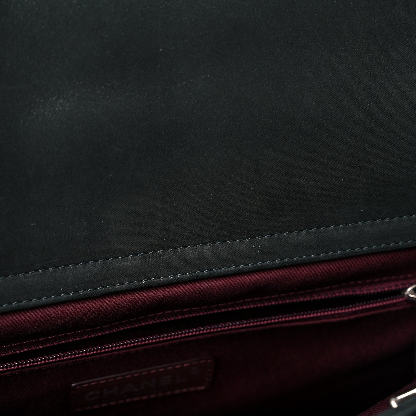 Iridescent Glazed Calfskin In The Mix Tote Dark Green