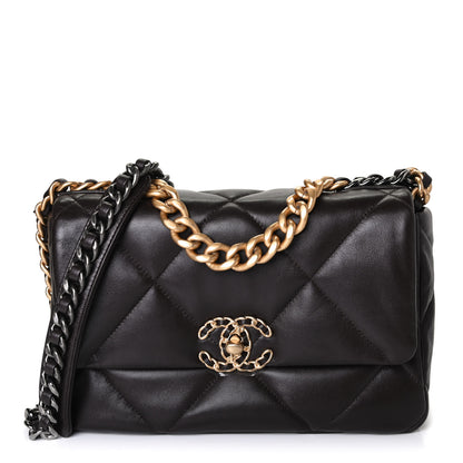 Chanel Lambskin Quilted Medium Chanel 19 Flap Dark Brown 1 of 4