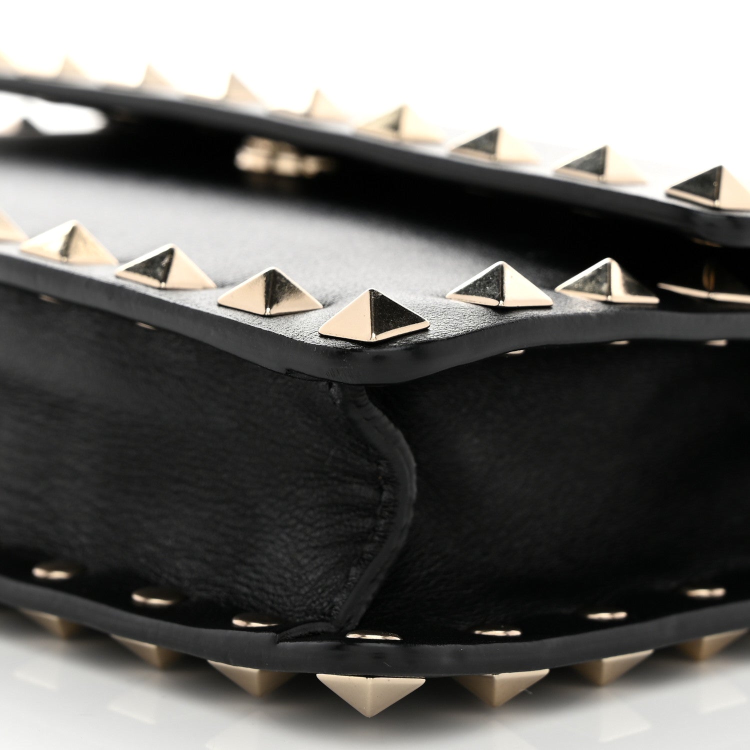 Valentino Garavani Vitello Mini Rockstud Wallet on Chain Black 10 of 12