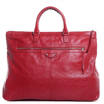 Balenciaga Agneau Classic Hardware Oversize Top Handle Bag Groseille 1 of 10