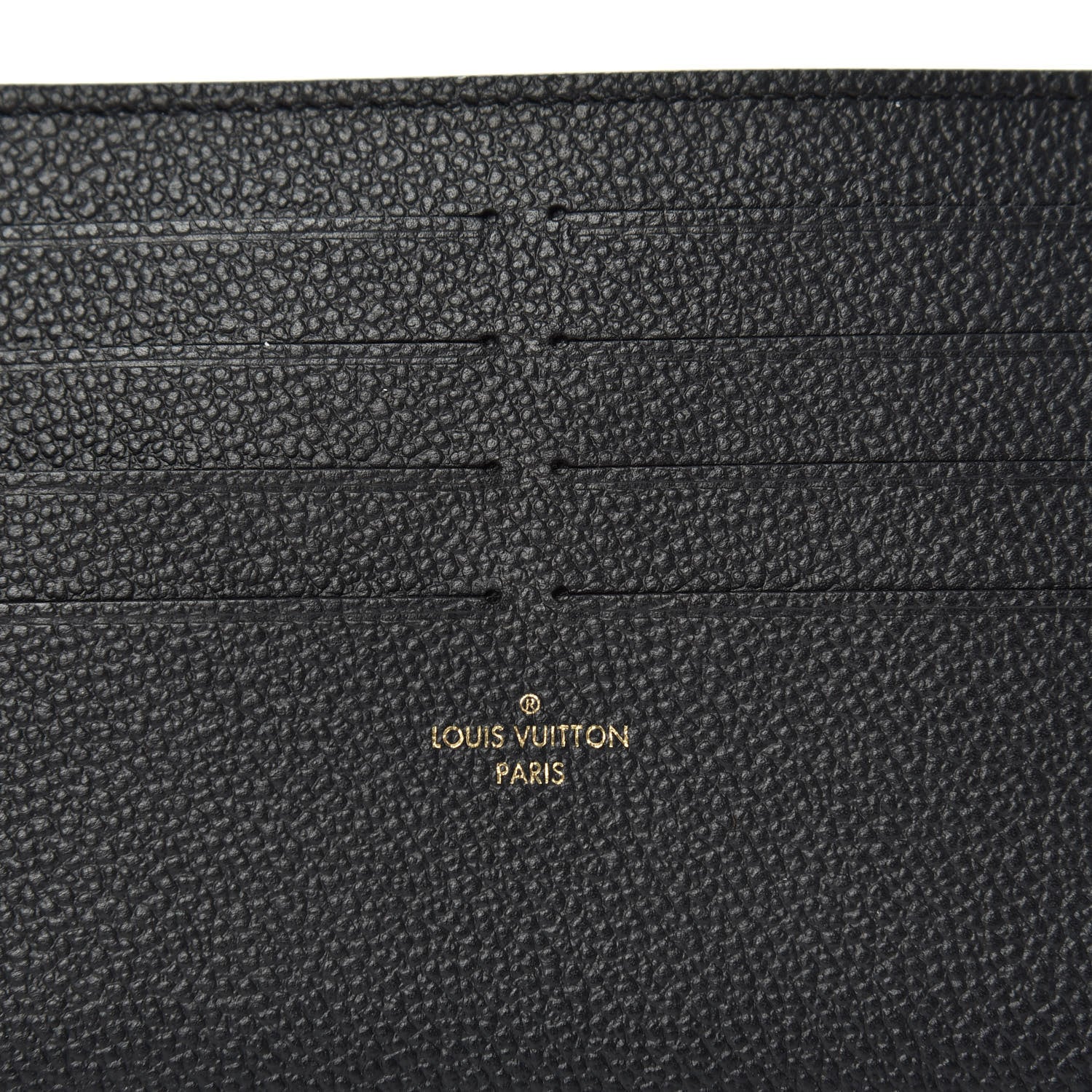 Louis Vuitton Calfskin Felicie Chain Wallet Card Holder Insert Black 5 of 6