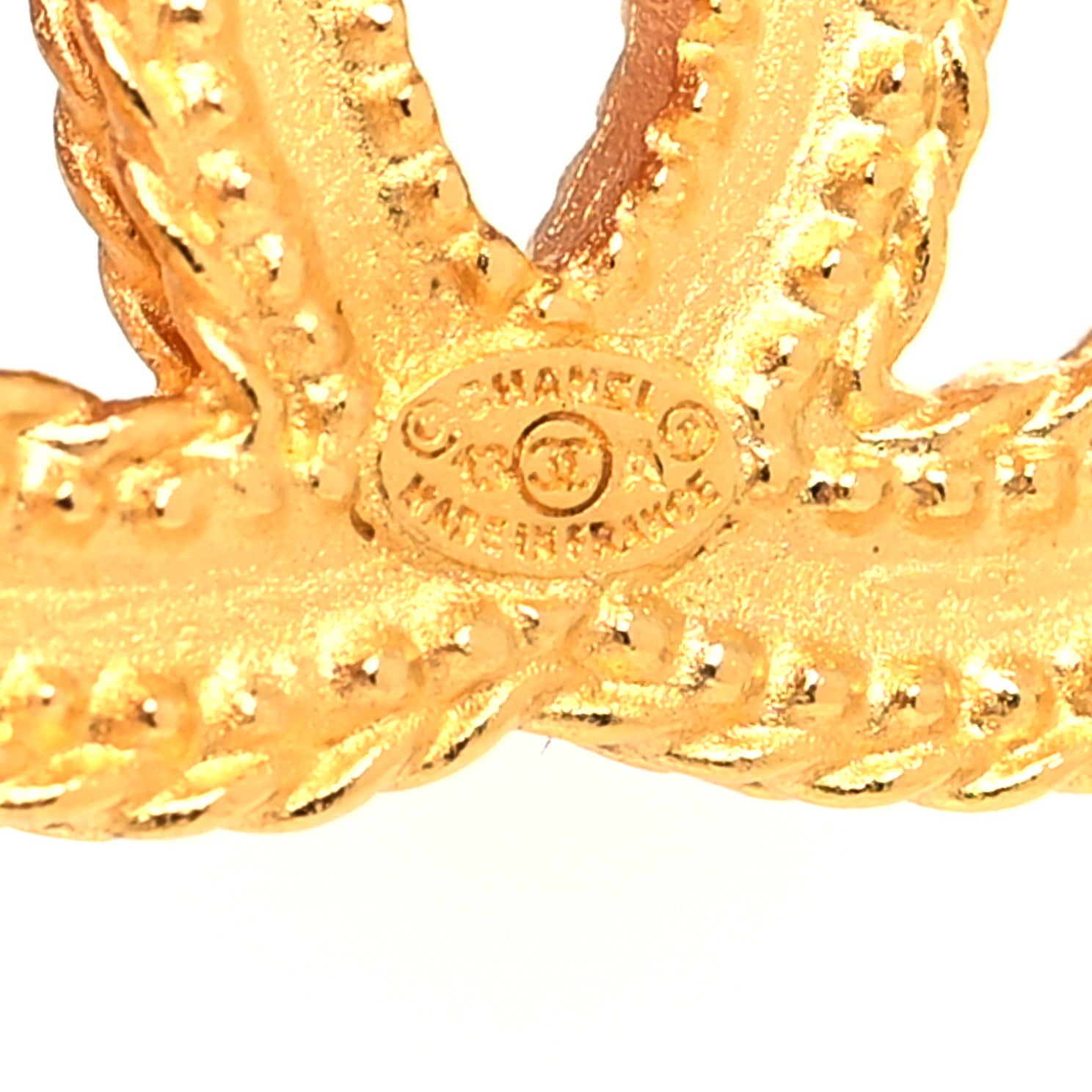 Chanel CC Drop Earrings Matte Gold 4 of 4