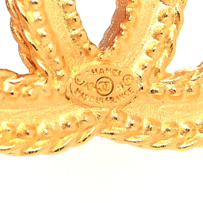 Chanel CC Drop Earrings Matte Gold 4 of 4