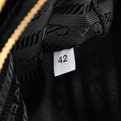 Prada Calfskin Triangle Pouch Shoulder Bag Black 7 of 11