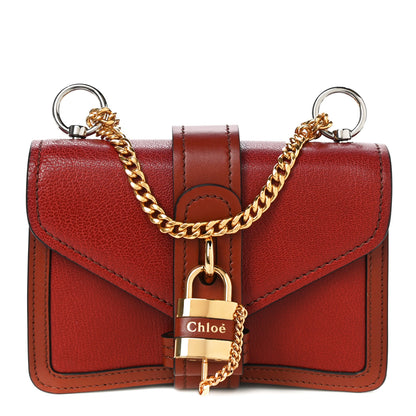 Chloe Shiny Goatskin Calfskin Mini Aby Chain Shoulder Bag Sepia Brown 1 of 10