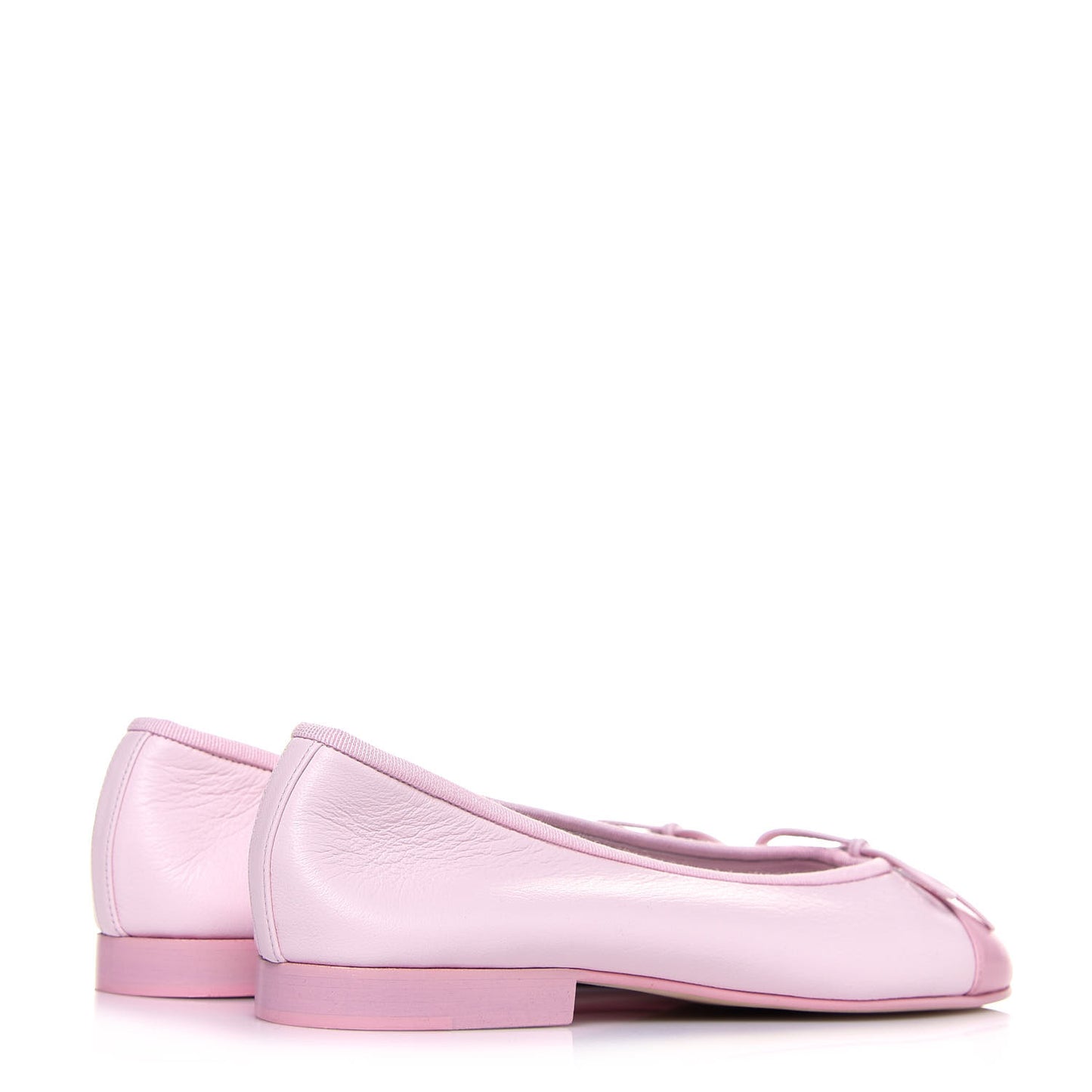 Lambskin CC Cap Toe Ballerina Flats 37 Pink Light Pink