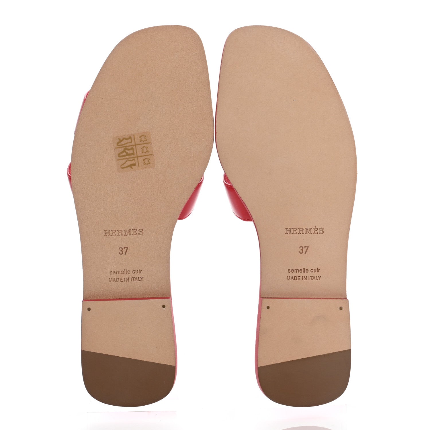 Hermes Calfskin Oran Sandals 37 Rouge Bali 5 of 8