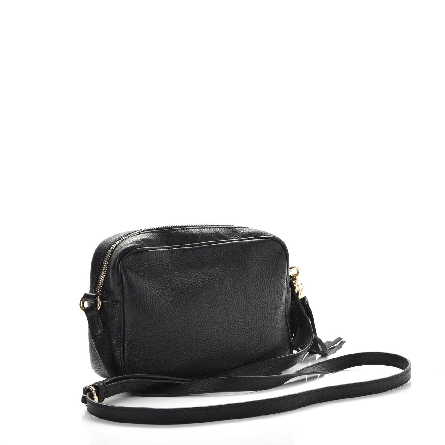 Pebbled Calfskin Small Soho Disco Bag Black
