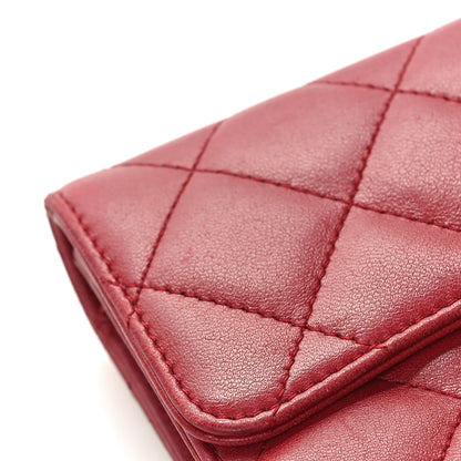Chanel Lambskin Quilted Large Flap Wallet Red 13 of 14