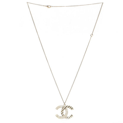 Chanel Baguette Crystal Quilted CC Pendant Necklace Gold 3 of 5