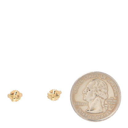 Tiffany 18K Yellow Gold 5mm Cross Stitch Earrings 2 of 5