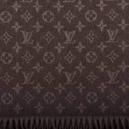 Louis Vuitton Cashmere Wool Monogram Gradient Scarf Noisette 3 of 5