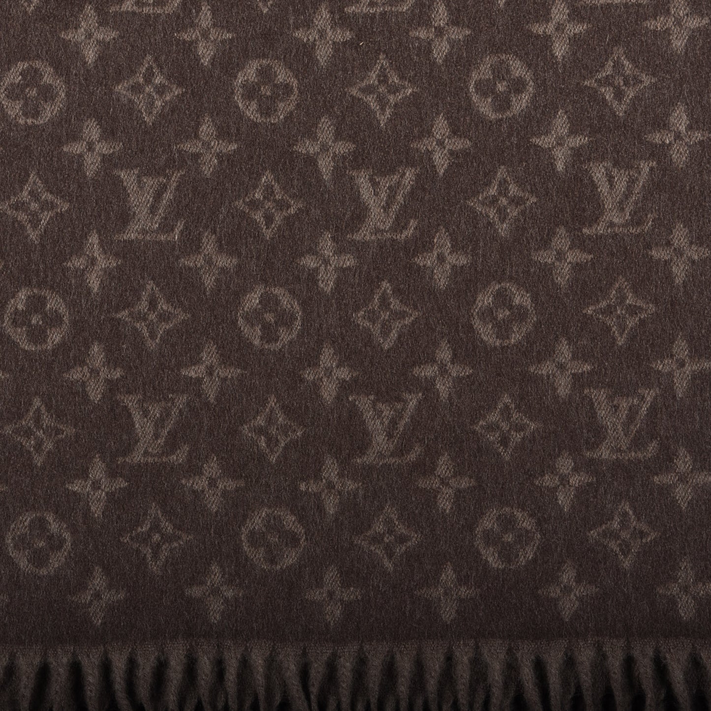 Cashmere Wool Monogram Gradient Scarf Noisette