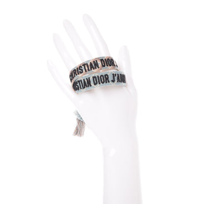 Christian Dior Woven Cotton J'Adior Friendship Bracelet Set Blue Nude 2 of 6