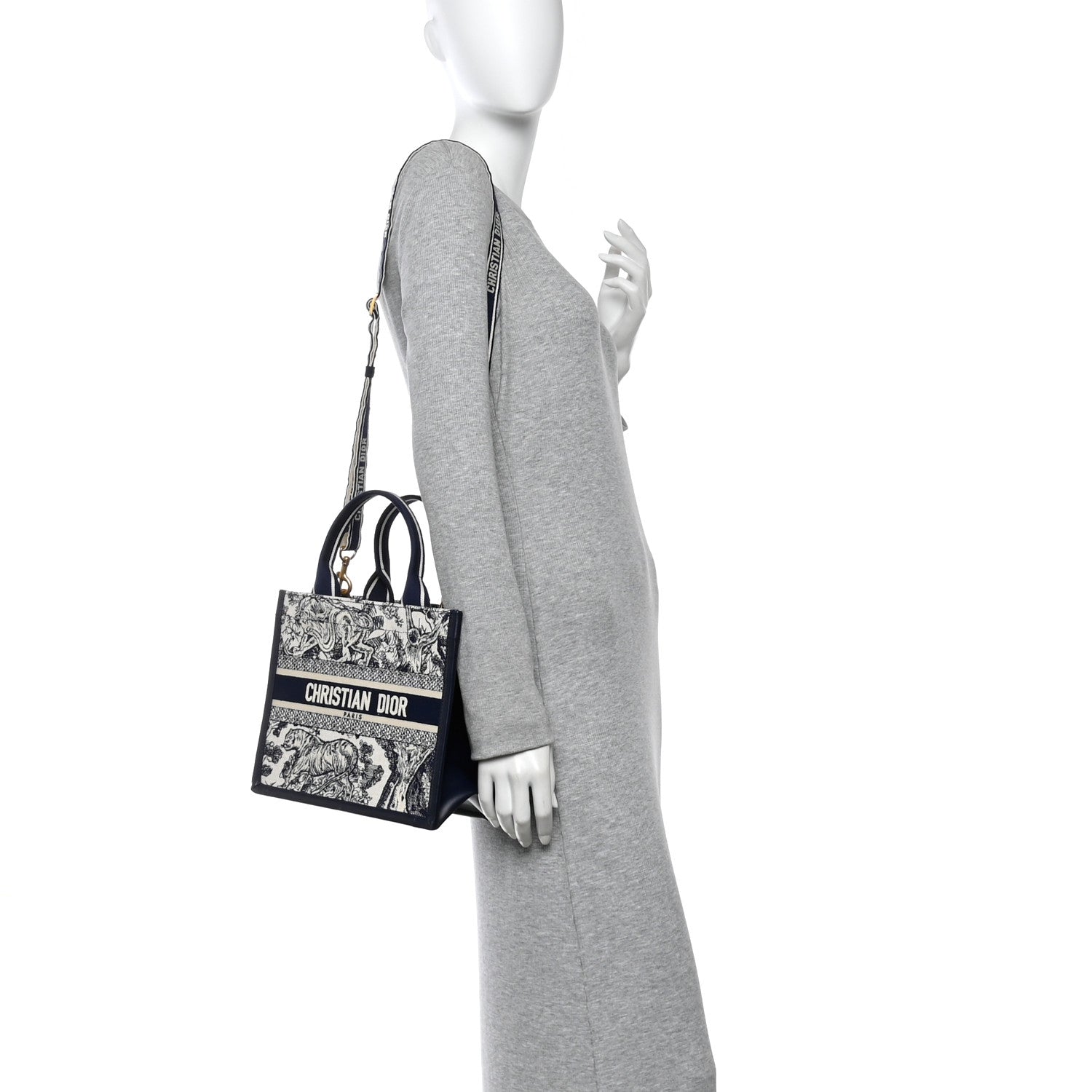 Christian Dior Calfskin Dioriviera Toile De Jouy Small Book Tote With Strap Blue Multicolor 2 of 12