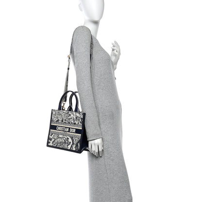 Christian Dior Calfskin Dioriviera Toile De Jouy Small Book Tote With Strap Blue Multicolor 2 of 12