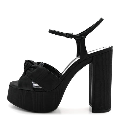 Saint Laurent Grosgrain Bianca 85 Platform Sandals 40 Black 1 of 9