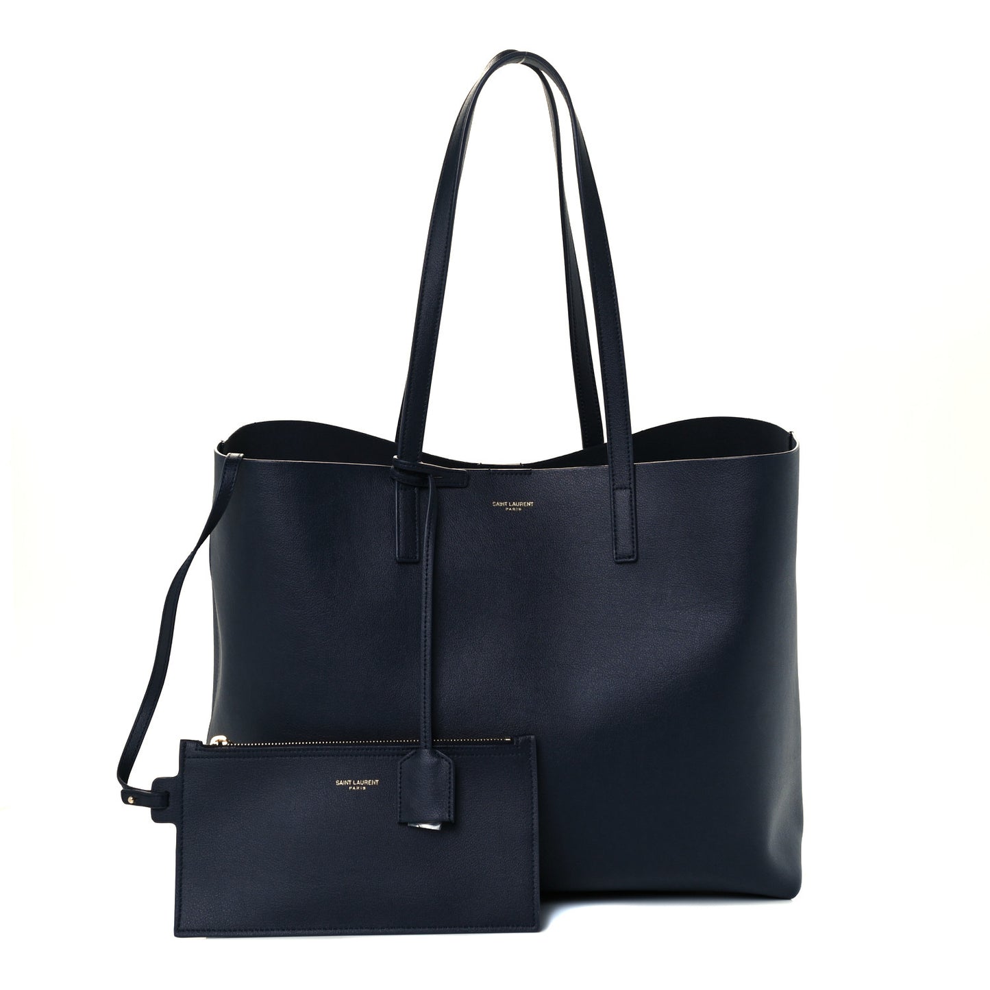 Calfskin Large Shopping Tote Deep Marine