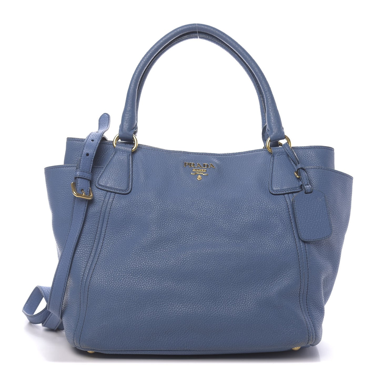 Vitello Daino Side Pocket Tote Cobalto