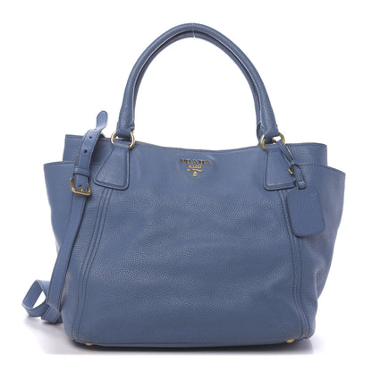 Prada Vitello Daino Side Pocket Tote Cobalto 1 of 15