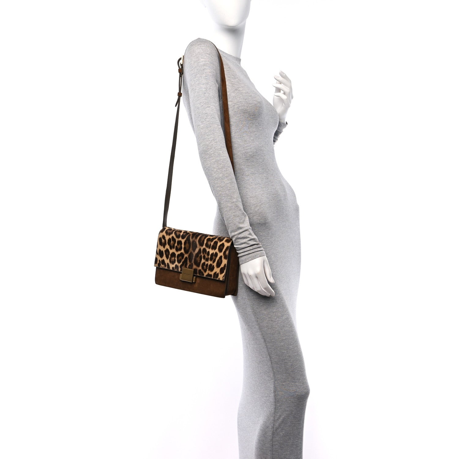 Saint Laurent Pony Hair Suede Leopard Print Medium Bellechasse Brown 2 of 10