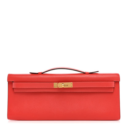Hermes Epsom Kelly Cut Clutch Pochette Rose Jaipur 1 of 11