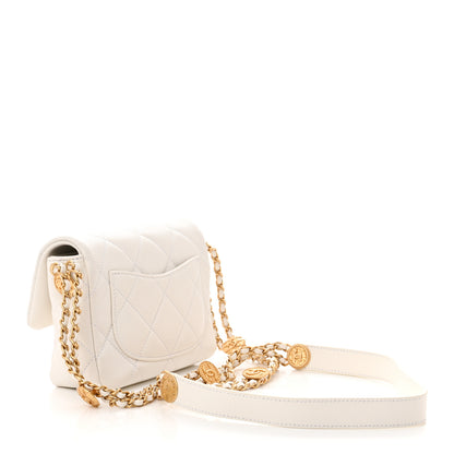 Chanel Caviar Quilted Mini Twist Your Buttons Flap White 3 of 10