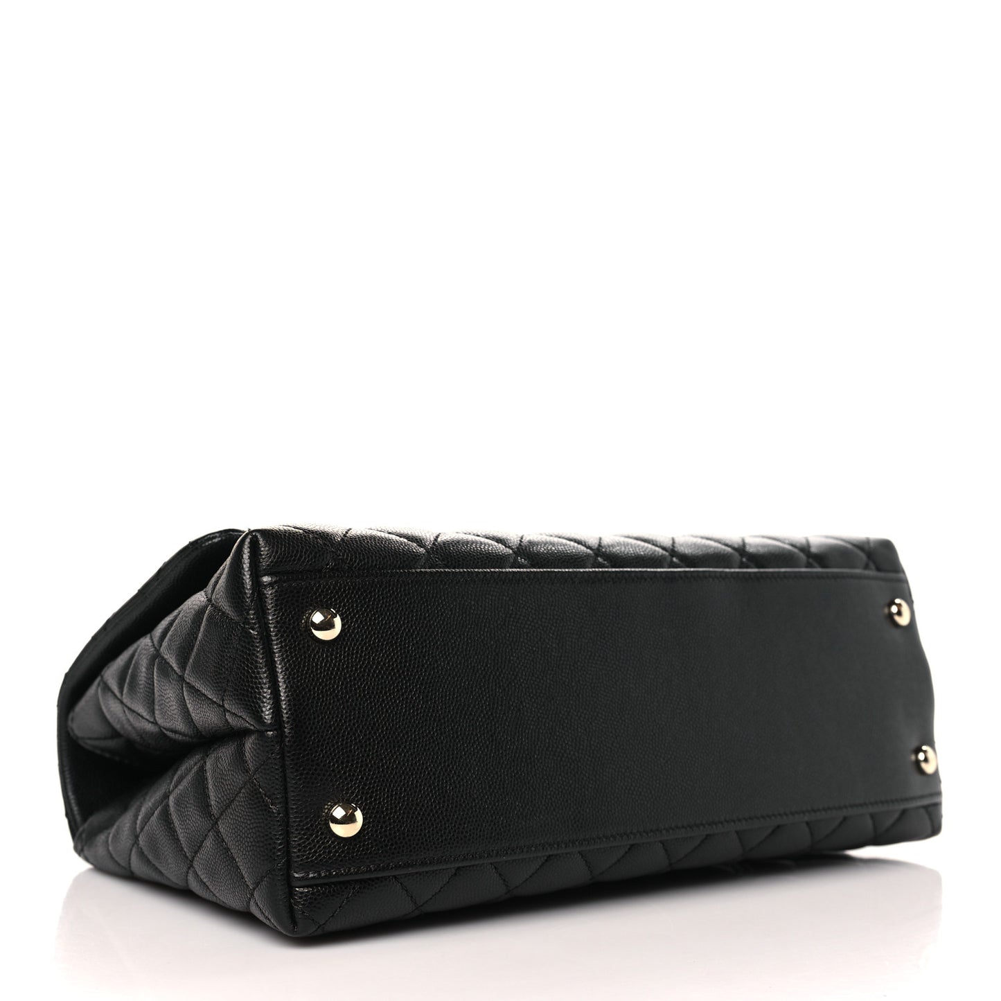 Caviar Quilted Small Coco Handle Flap Black