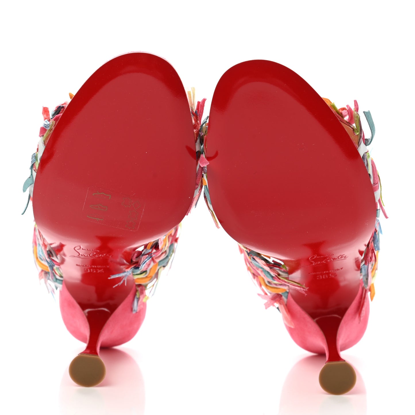 Nappa Velvet Suede Raffia Meroine 85 Sandals 36.5 Multicolor