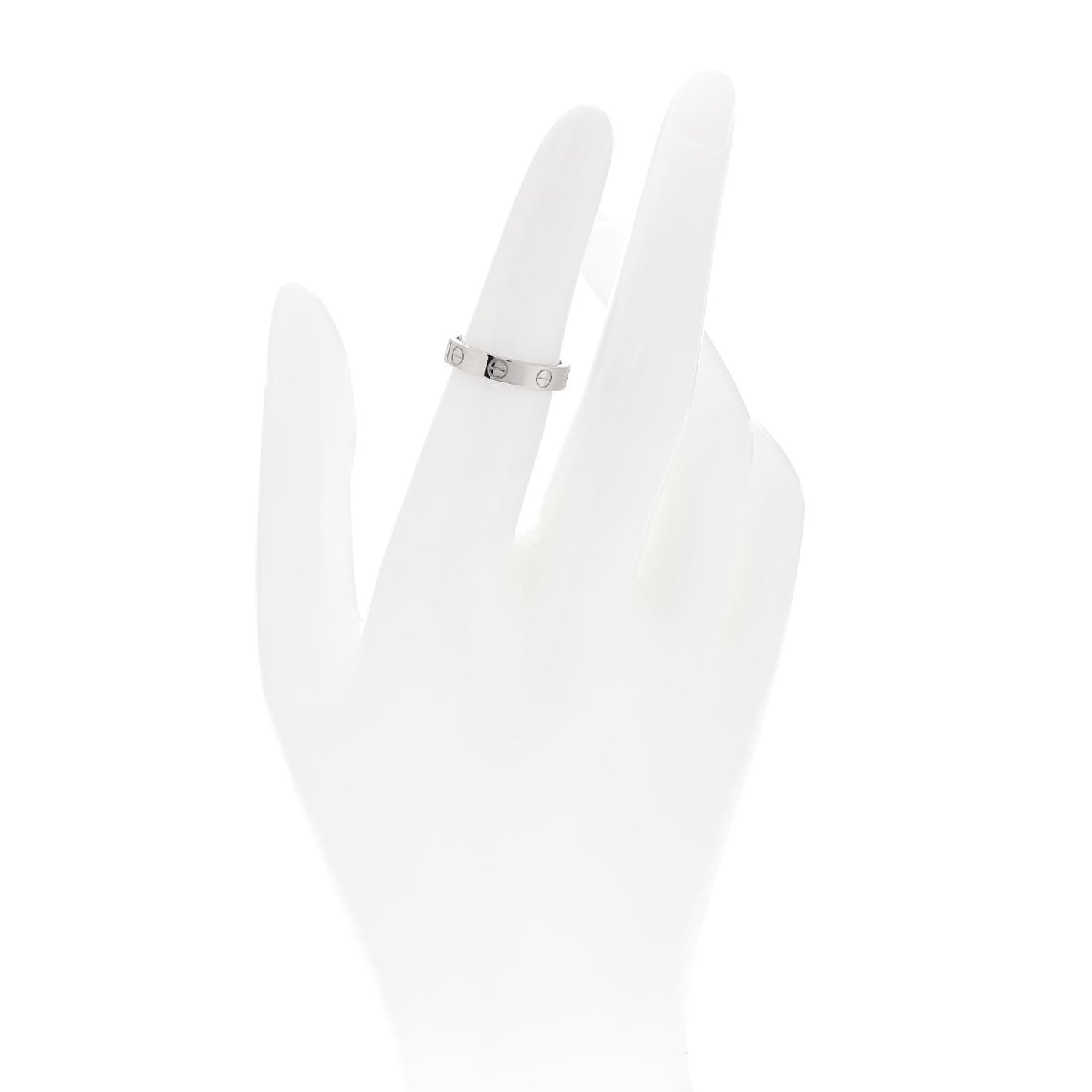 18K White Gold 3.5mm LOVE Wedding Band Ring 49 4.75