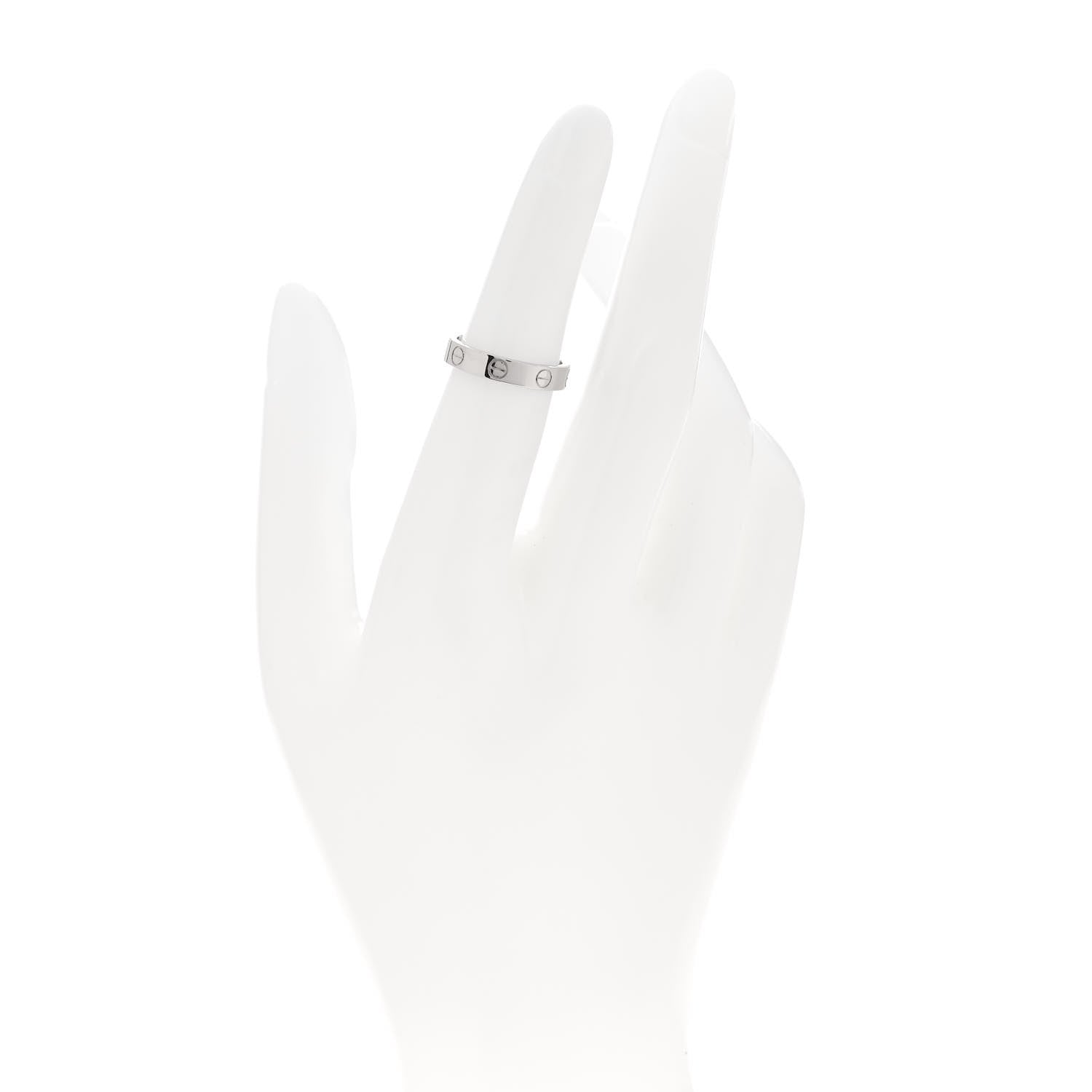 Cartier 18K White Gold 3.5mm LOVE Wedding Band Ring 49 4.75 2 of 6