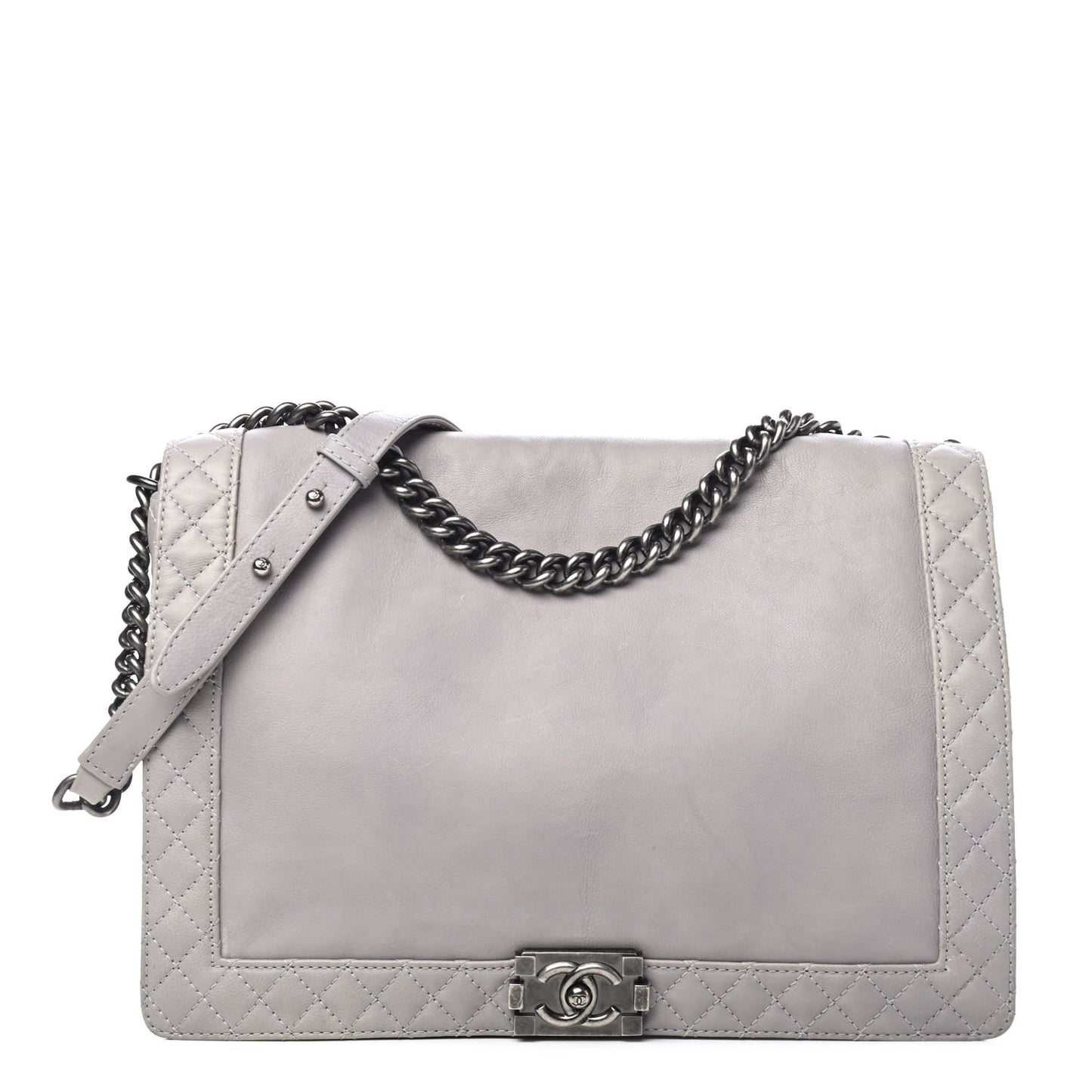 Calfskin Large Boy Reverso Flap Grey