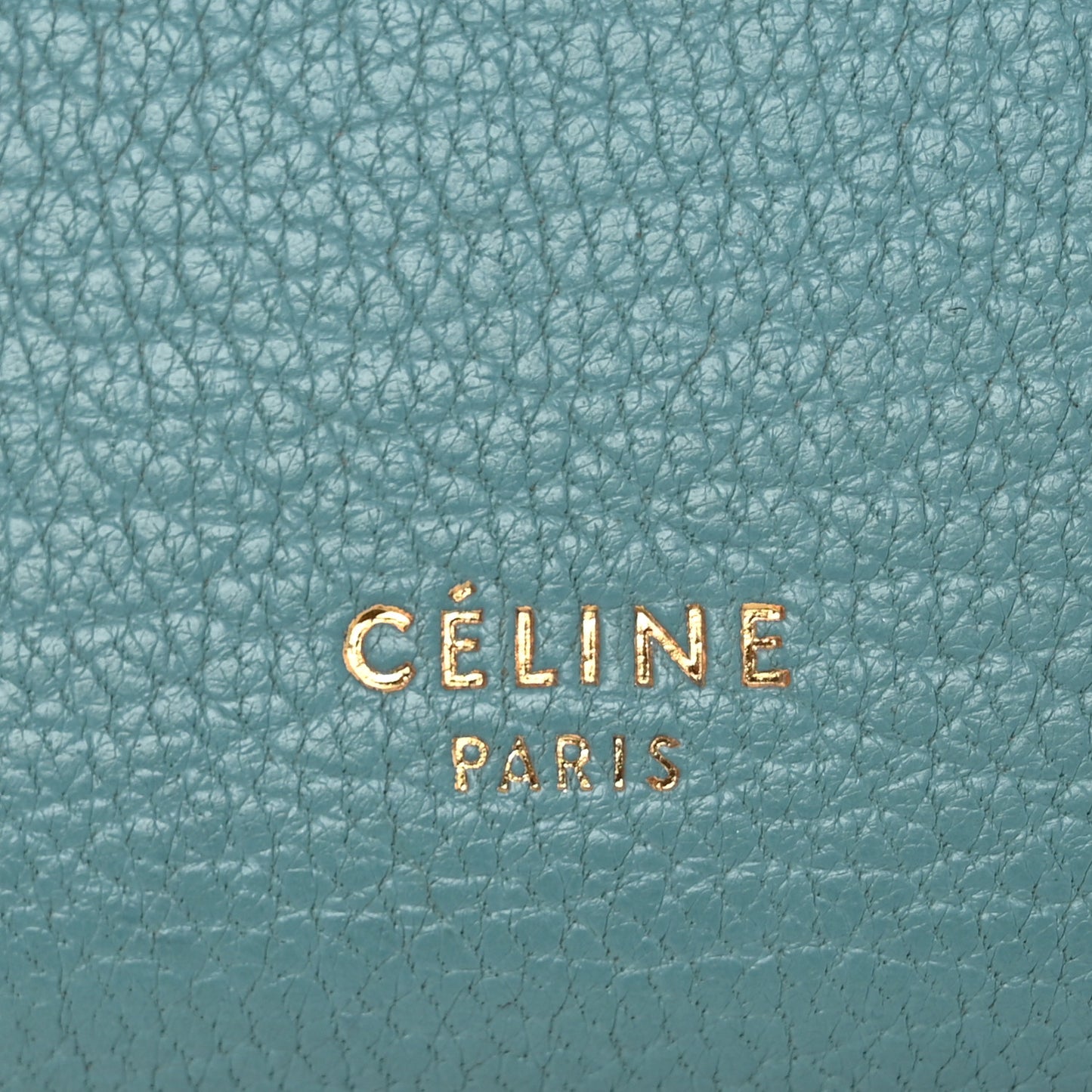 Drummed Calfskin Small Multifunction Folded Wallet Light Blue