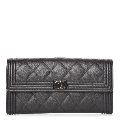 Chanel Caviar Quilted Boy Flap Wallet So Black 1 of 10