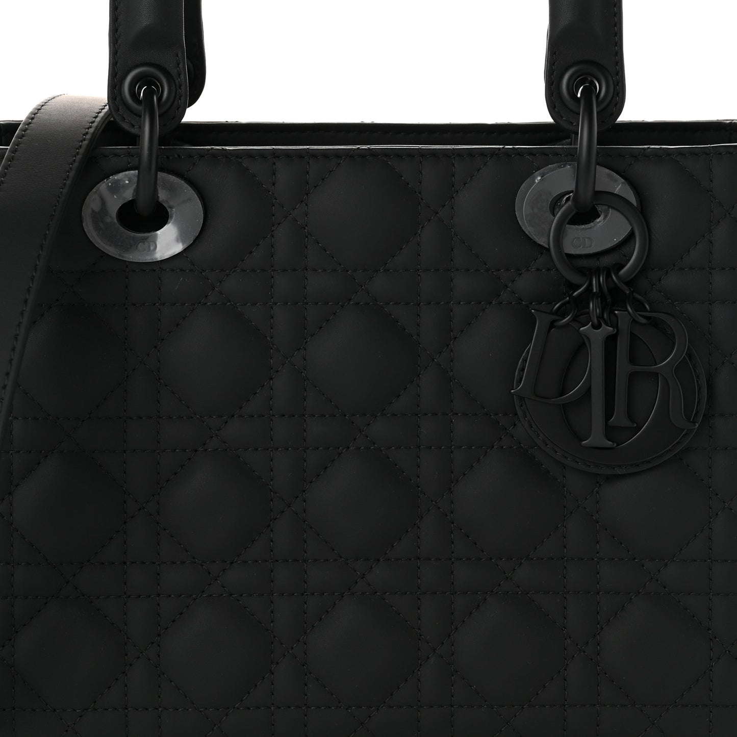 Ultra Matte Calfskin Cannage Medium Lady Dior Black