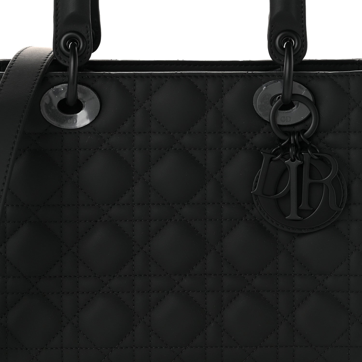 Christian Dior Ultra Matte Calfskin Cannage Medium Lady Dior Black 8 of 10