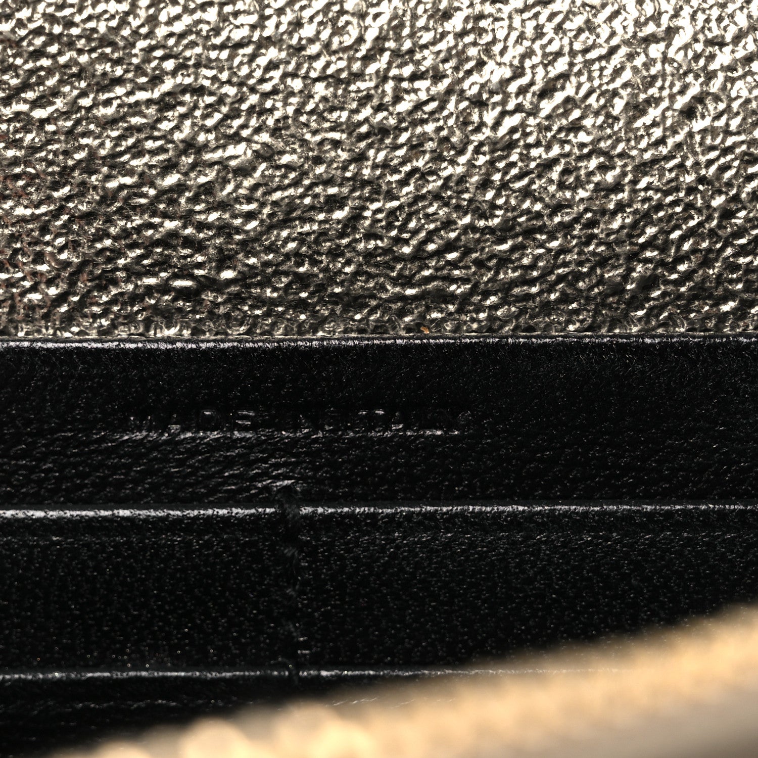 Saint Laurent Metallic Calfskin Classic Monogram Kate Tassel Chain Wallet Platine 7 of 14