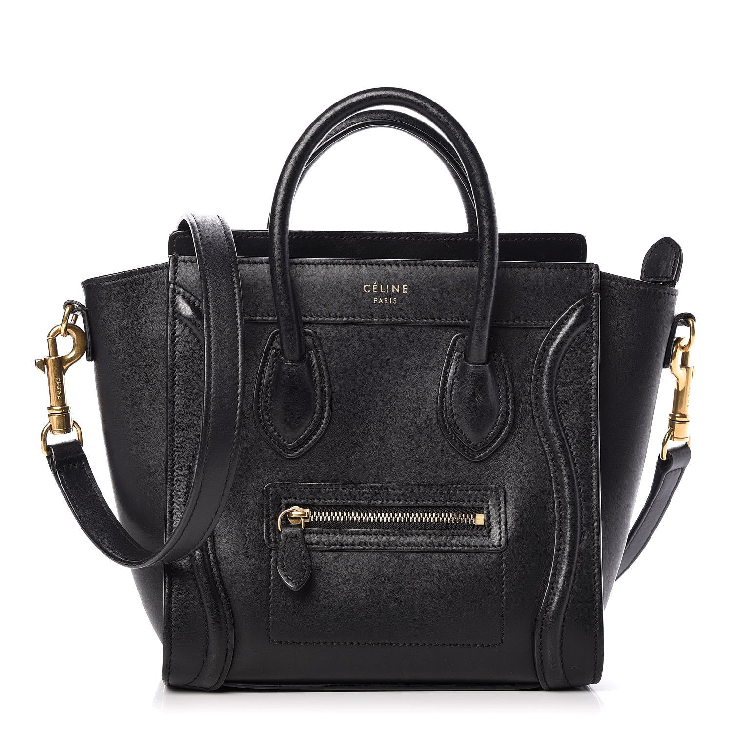 Celine Smooth Calfskin Nano Luggage Black 1 of 16